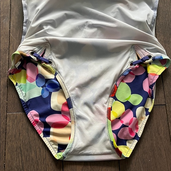 SHAN rainbow abstract one piece swimsuit, size 10 *as is - Picture 9 of 9